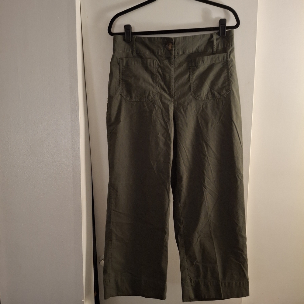 Nicole Miller Women's Dark Green Wide Leg Trousers